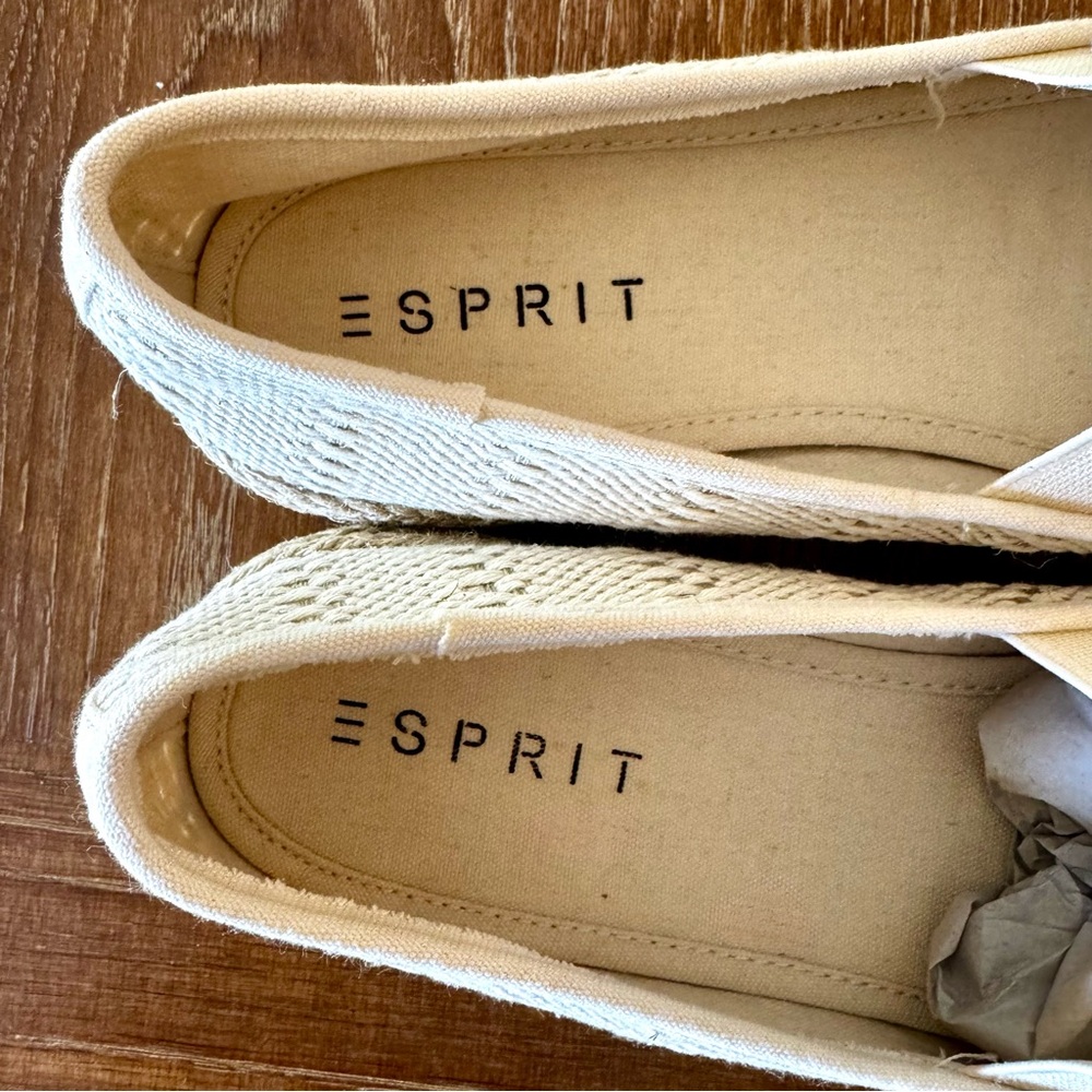 NIB cream Esprit Nadine slip on espadrille flats 9.5M - Picture 9 of 14